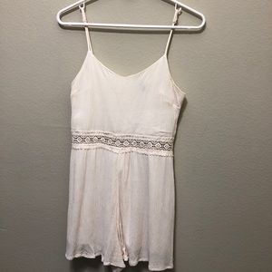 H&M Divided white romper crochet cutouts